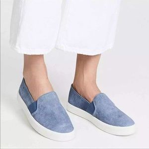 Vince Blair Blue Suede Slip On Shoes barely worn!